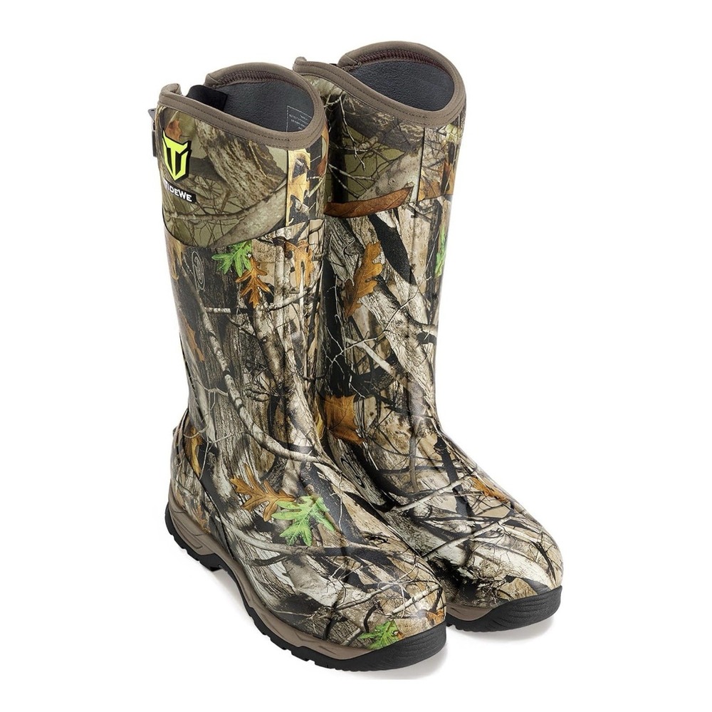 TIDEWE Insulated Waterproof Rubber Hunting Boots Size 13